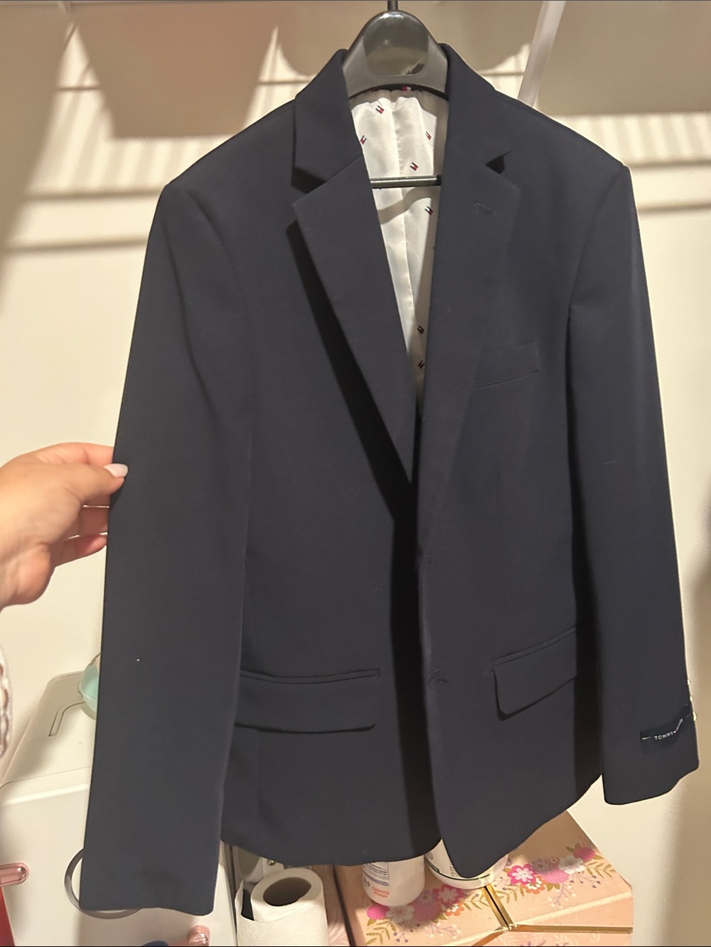 Tommy Hilfiger Boys Navy Blazer with Notch Lapel